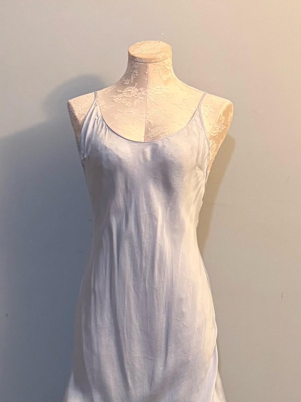 Victoria's Secret  M Light Lilac Satin Slip with Spaghetti Straps